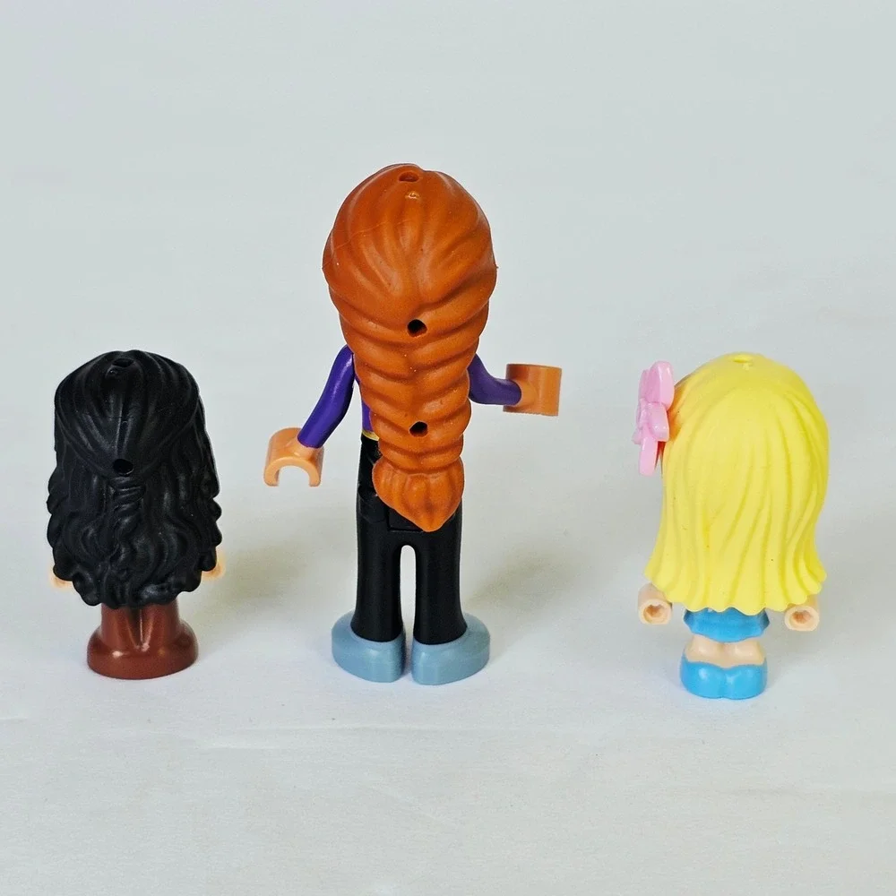LEGO Friends Mini-doll Hair Pieces Lot Ginger Braid Blonde Flower Black 2349